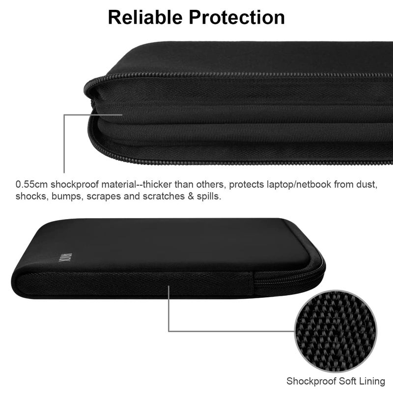 Arvok 17-17.3 Inch Laptop Sleeve Multi-Color & Size Choices Case/Water-Resistant Neoprene Notebook Computer Pocket Tablet Briefcase Carrying Bag/Pouch Skin Cover for HP/Dell/Lenovo/Asus/Acer, Black - Image 4